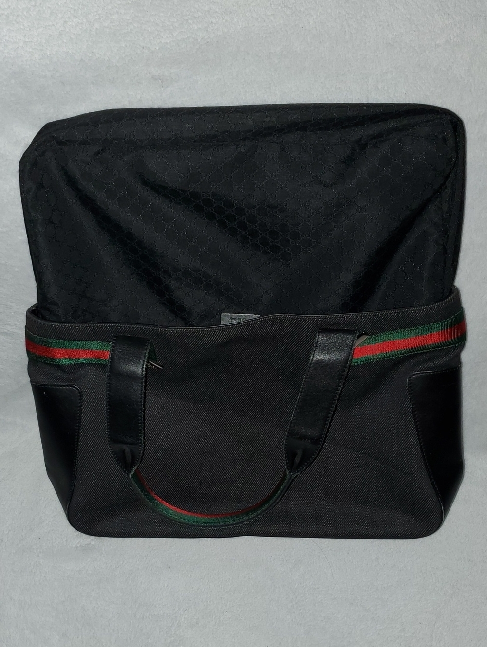 VTG Gucci Web Sherry Line Denim Tote - Picture 12 of 16
